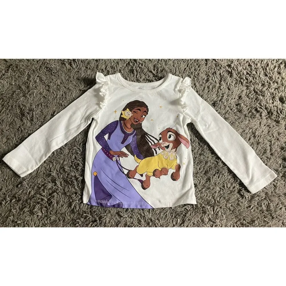 Disney Little Girls Glitter Detail Wish Long Sleeve Top Size 3T